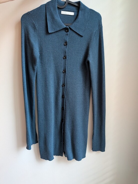OAK + FORT Sweaters - 2/$12♥️ Ribbed Button-Front Long Sleeve Tunic Cardigan - Teal